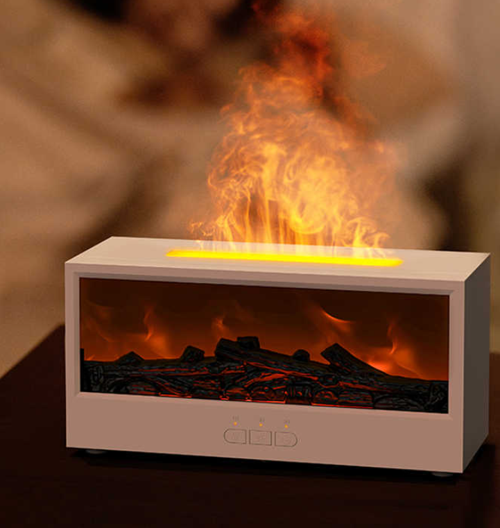 Yaratıcı Simülasyon Şömine Nemlendirici Aromaterapi Difüzör Alev Şömine Uzaktan Kumandalı Ultrasonik Nemlendirici